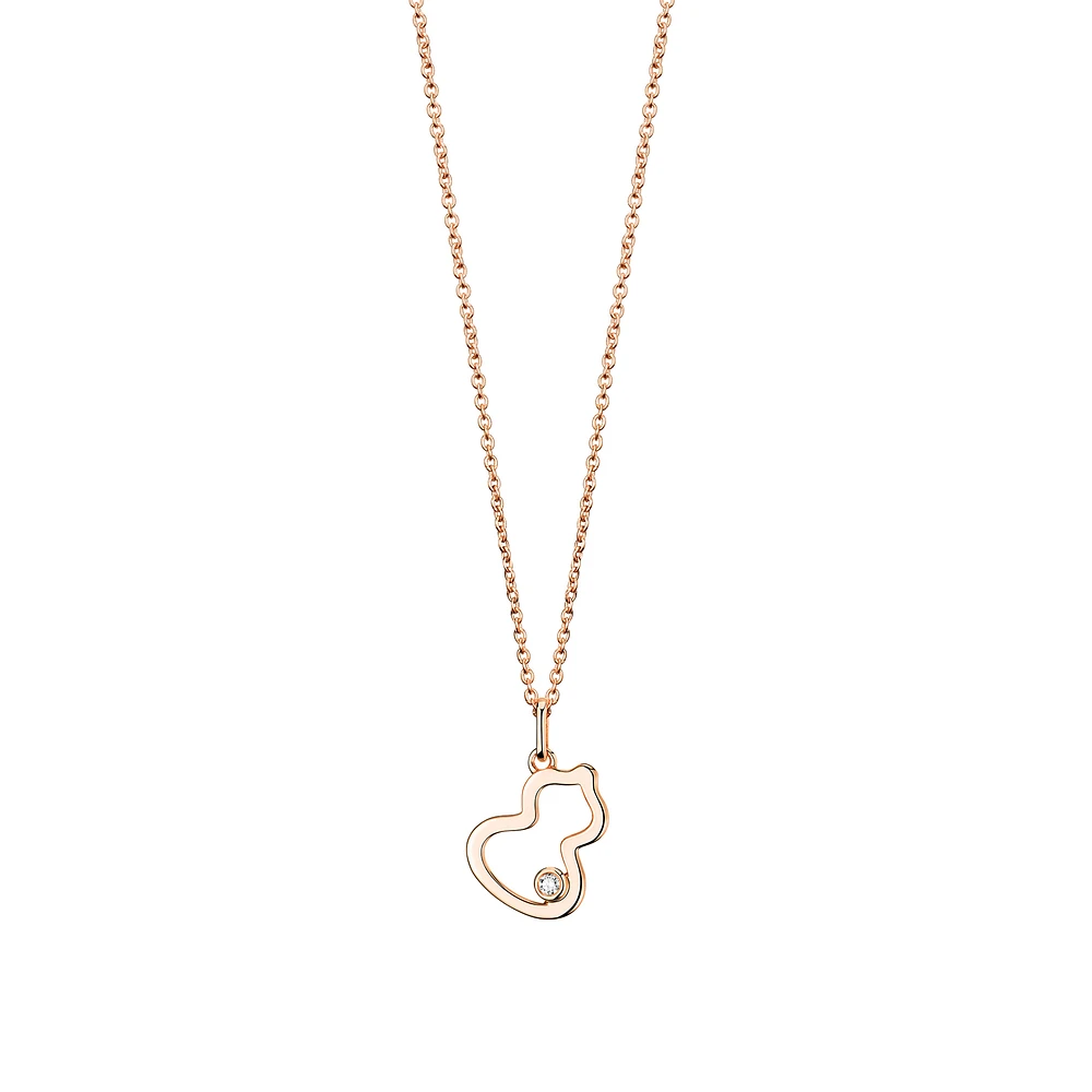 Wulu Petite Rose Gold Pendant with Diamond