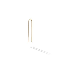 Single Yellow Gold 2-Row Wire Earring