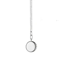 Petite Lockets Silver and White Sapphire Adventure Compass Pendant