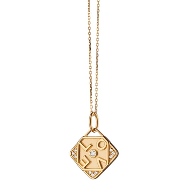 Modern Charm Necklaces Mini Love Yellow Gold Pendant