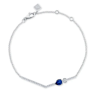 Sapphire and Diamond Chevron Bracelet