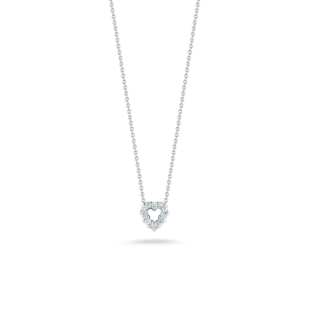 Tiny Treasures White Gold Diamond Baby Heart Necklace