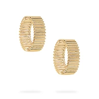 Yellow Gold Pleated Hoops