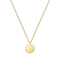 Engravable Yellow Gold Disc Pendant