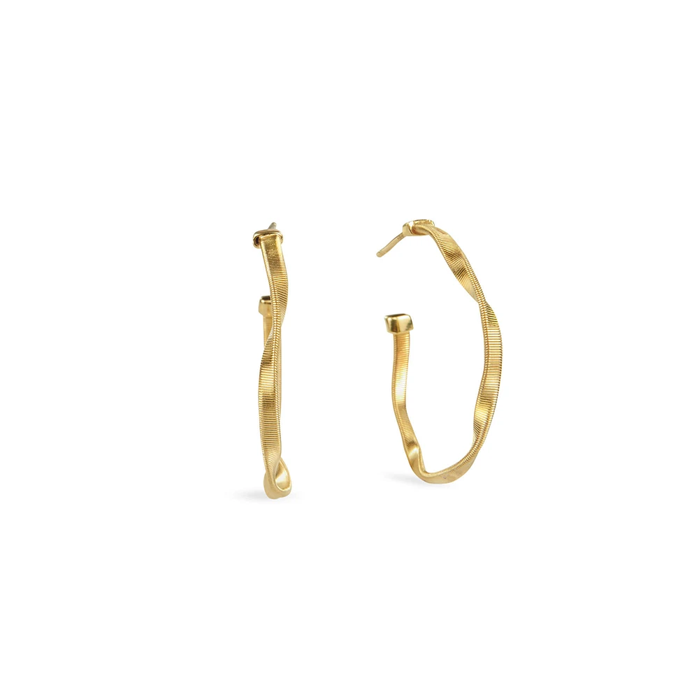 Marrakech Yellow Gold Twisted Hoop Earrings