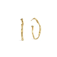 Marrakech Yellow Gold Twisted Hoop Earrings