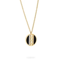 Onyx and Diamond Medallion Pendant