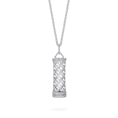 Diamond Message Pendant, White Gold