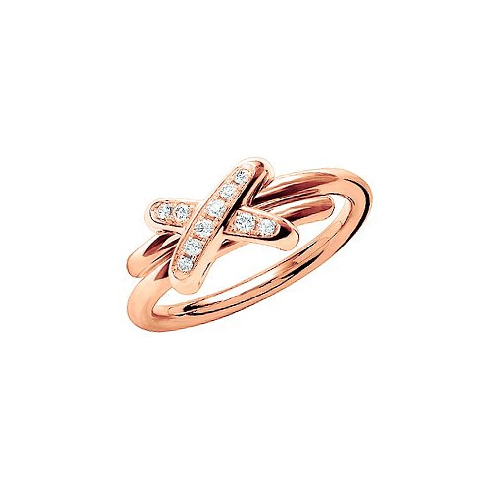 Jeux de Liens Rose Gold Diamond Ring