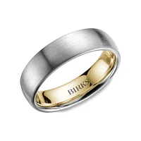 6 MM White and Yellow Gold 6 MM Inlay Wedding Band-10