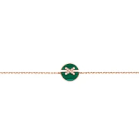 Jeux De Liens Harmony Rose Gold Malachite and Diamond Bracelet