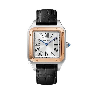 Santos-Dumont Extra Large Manual 47 x 34 mm Rose Gold and Stainless Steel