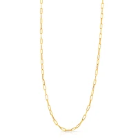 Classic Gold Yellow Gold Paper Clip Twist Chain Necklace-22"