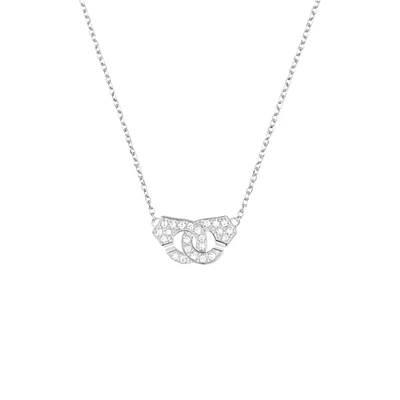 Menottes R8 White Gold and Diamond Pavé Necklace