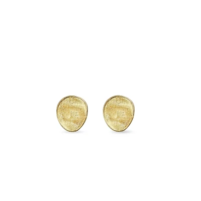 Lunaria Yellow Gold Stud Earrings