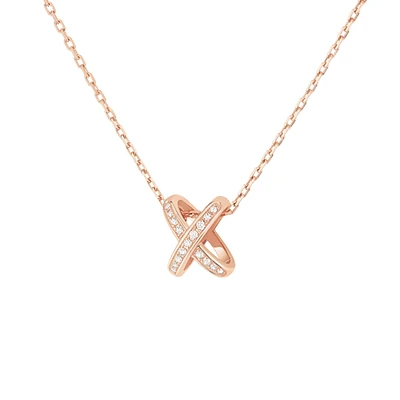 Jeux De Liens Rose Gold and Diamond Pavé Pendant