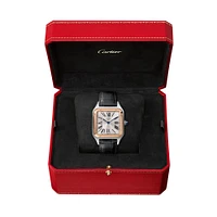 Santos-Dumont Large Quartz 43 x 31 mm Rose Gold and Stainless Steel