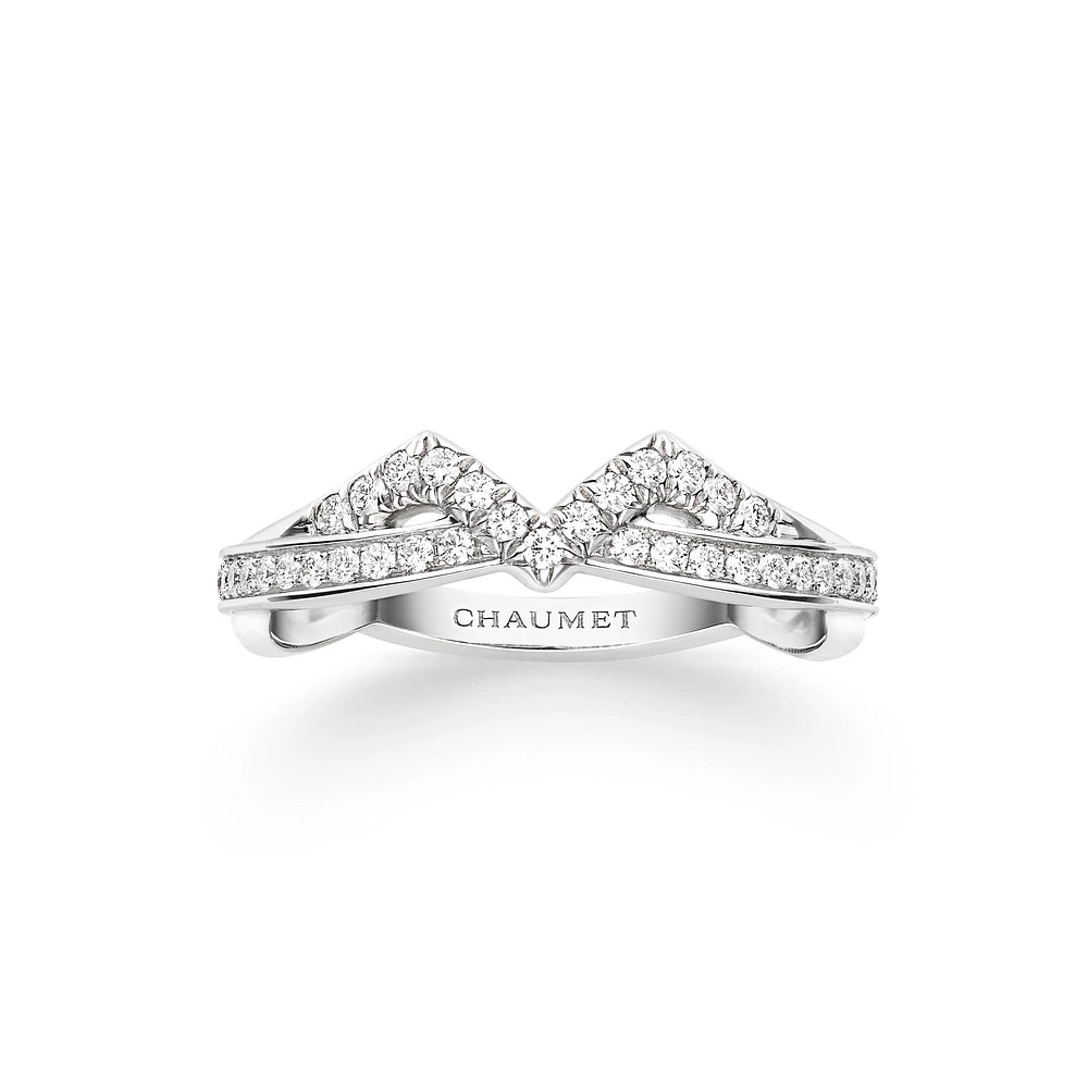 Joséphine Amour d'Aigrette Platinum Diamond Pavé Wedding Band