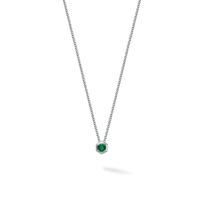 Emerald and Silver Pendant