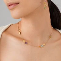 Jaipur Colour Yellow Gold and Semi-Precious Gemstone Sautoir Necklace