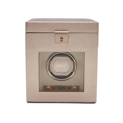 Palermo Rose Gold 1 Piece Watch Winder with Jewellery Storage