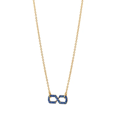 Infinite & Boundless Yellow Gold and Blue Sapphire Infinity Necklace