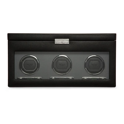 Viceroy Black 3 Piece Watch Winder with Storage