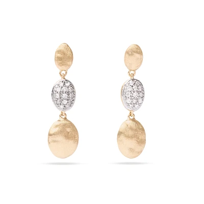 Siviglia Yellow Gold and Diamond Drop Earrings