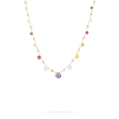 Paradise Yellow Gold and Semi-Precious Gemstone Necklace