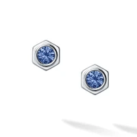 Sapphire and Silver Stud Earrings