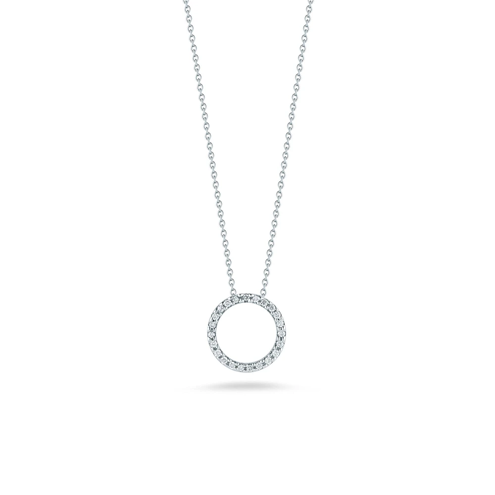 Tiny Treasures Circle of Life 12MM Gold Diamond Circle Necklace