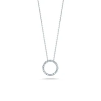 Tiny Treasures Circle of Life 12MM Gold Diamond Circle Necklace