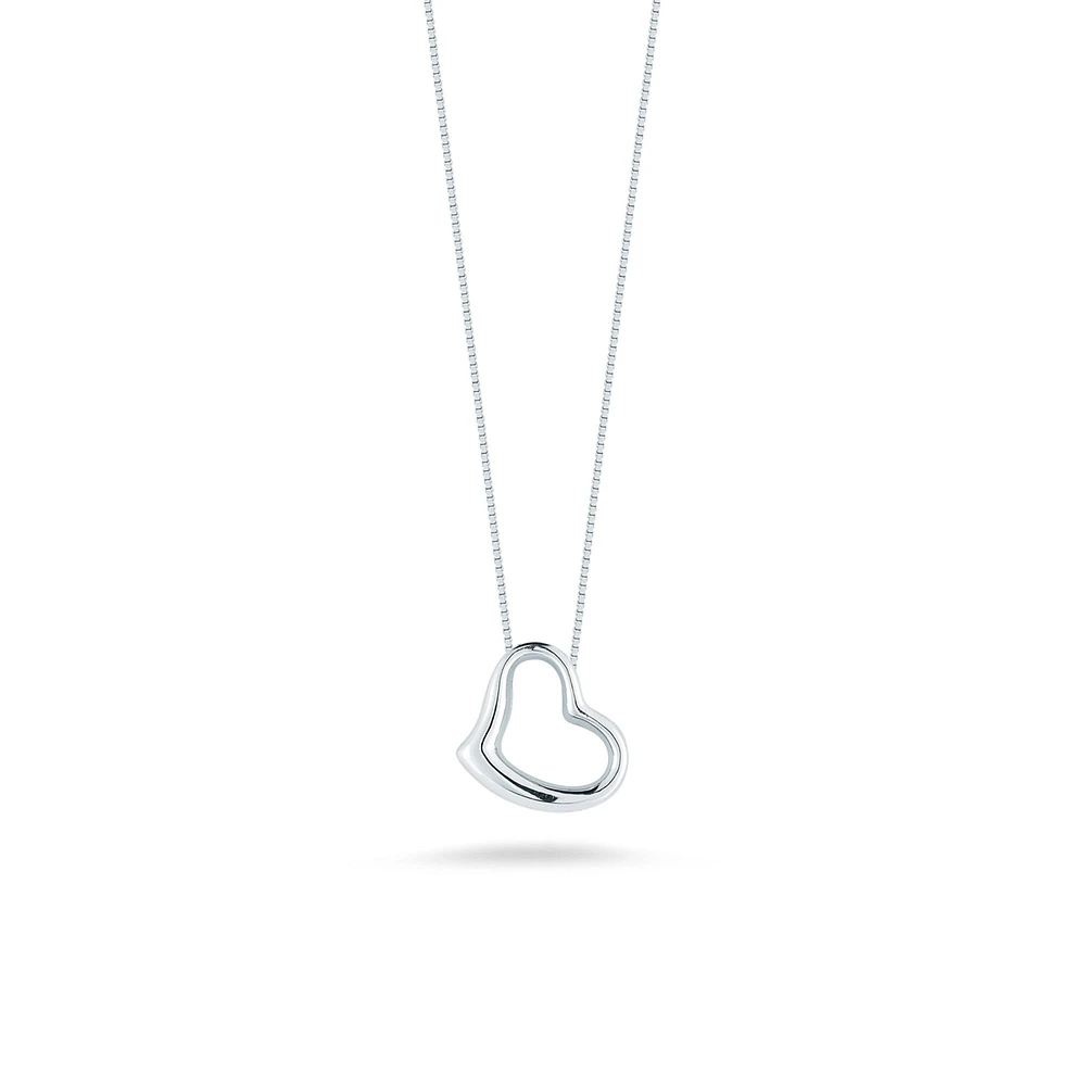 Tiny Treasures Small White Gold Heart Necklace