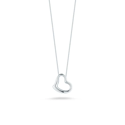 Tiny Treasures Small White Gold Heart Necklace