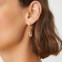 Marrakech Yellow Gold Twisted Hoop Earrings