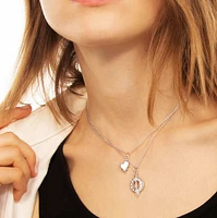 Gemstone Heart Small Silver and Mother-of-Pearl Charm Necklace