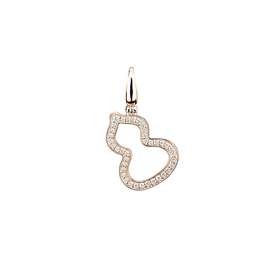 Wulu Small Rose Gold and Diamond Pavé Charm