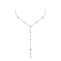 Trend White Gold Pearl and Diamond Necklace