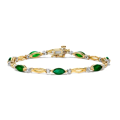 Emerald and Diamond Tennis Bracelet