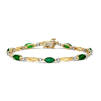 Emerald and Diamond Tennis Bracelet