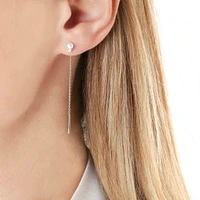 Trend White Gold Pearl and Diamond Earrings