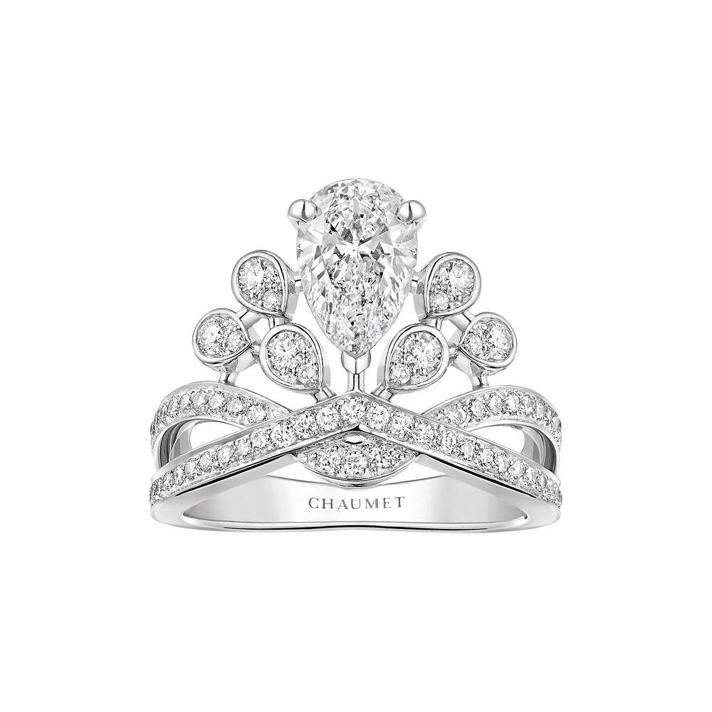 Joséphine Aigrette Impériale Platinum Diamond Pavé Ring From 1 Carat