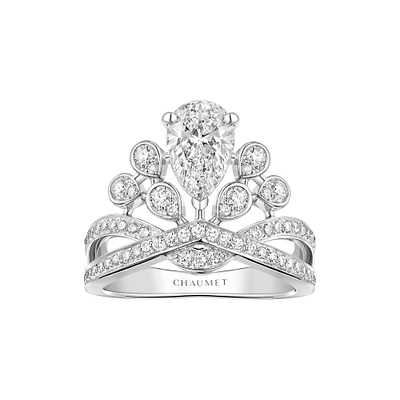 Joséphine Aigrette Impériale Platinum Diamond Pavé Ring From 1 Carat