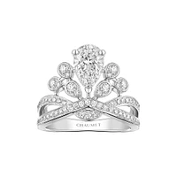 Joséphine Aigrette Impériale Platinum Diamond Pavé Ring From 1 Carat