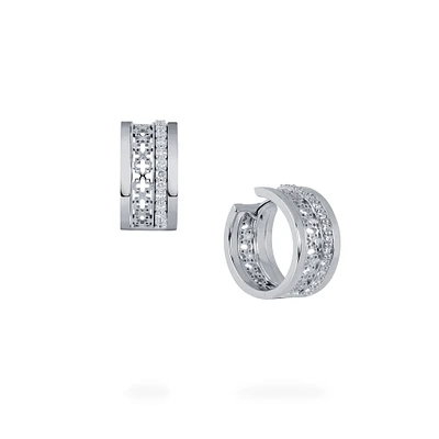 Diamond Huggie Earrings, White Gold