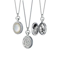 Stone Lockets Petite Silver and Mother-of-Pearl Pendant