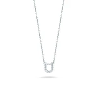 Tiny Treasures Love Letter U White Gold and Diamond Pendant