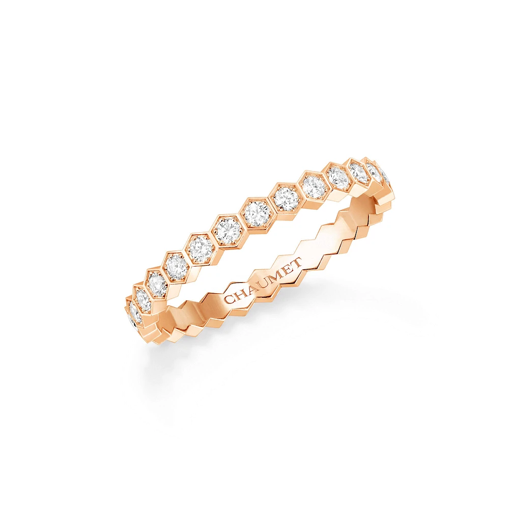 Bee My Love 2.5mm Rose Gold Diamond Pavé Ring