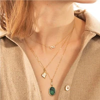 Slim Lockets Elle Oval Yellow Gold and Aventurine Locket