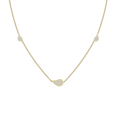 Yellow Gold and Diamond Station Necklace